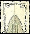 Pada uang kertas 5 dollar, terlihat gambar seperti menara WTC sebelum ditabrak pesawat.[5]