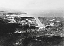 Aerial view of an airstrip