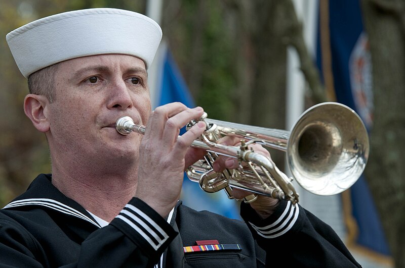 File:A U.S. Sailor with the Fleet Forces Band plays taps during a Pearl Harbor 71st anniversary remembrance ceremony at Joint Expeditionary Base Little Creek-Fort Story, Va 121207-N-XY604-239.jpg