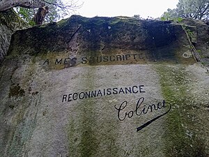 Dédicace de Colinet le long du circuit Denecourt-Colinet n°5.