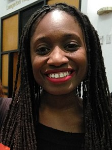 Aleshea Harris, panelis untuk Teater Pembicaraan: Dramawan, di Schomburg Perpustakaan di Harlem, new YORK city, pada tanggal 22 januari 2018