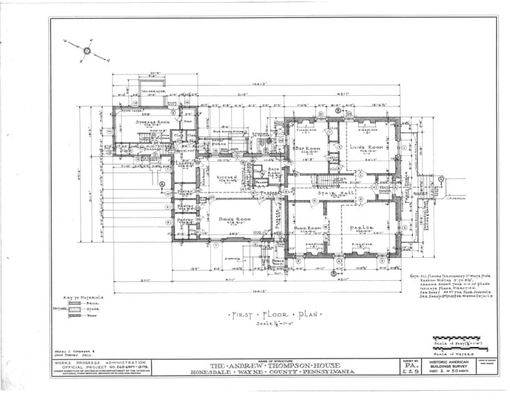 File:Andrew Thompson House, Honesdale, Wayne County, PA HABS PA,64-HOND,1- (sheet 2 of 50).tif