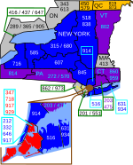 Area codes 718, 347, and 929