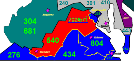 Area codes 540 and 826