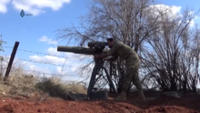 FSA fighter of the Army of Glory group launch a US-made BGM-71 TOW anti-tank missile at government forces during the 2017 Hama offensive. Army of Glory fighter launch a BGM-71 TOW missile.png