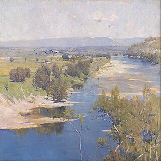 <i>The purple noons transparent might</i> Painting by Arthur Streeton