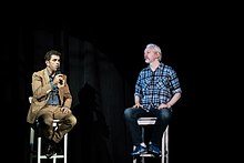 Eugene Jarecki and Julian Assange as a hologram Assange-hologram.jpg