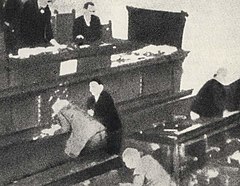 Image 11The assassination of Croatian MPs in the National Assembly in Belgrade was one of the events which greatly damaged relations between Serbs and Croats as the second largest ethnicity in the Kingdom of Serbs, Croats and Slovenes. (from History of Croatia)