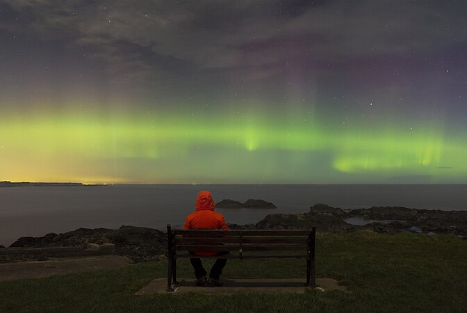 Aurora at Balbriggan beach Ireland. Photo by Anthony's astro