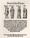 The frontispiece of "Auto de Inês Pereira" by Gil Vicente features four figures labeled "Escudero," "Ines pereyra," "Lianor vaz," and "Mãy." The text is in Portuguese.