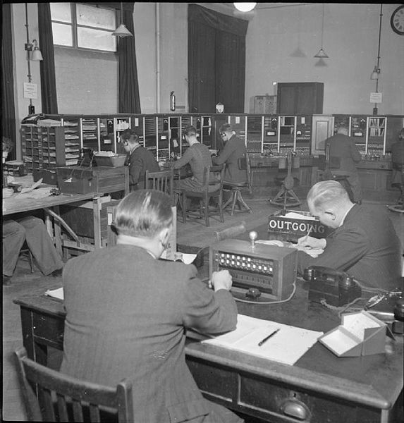 File:Automatic Telephone Exchange- Communications in Wartime, London, England, UK, 1945 D23700.jpg