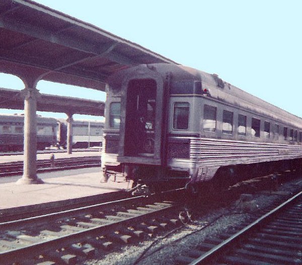 The observation car bringing up the rear of the westbound Ambassador, departing Union Station (Washington, D.C.) in June, 1961, shortly before it ceas