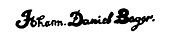 signature de Johann Daniel Bager