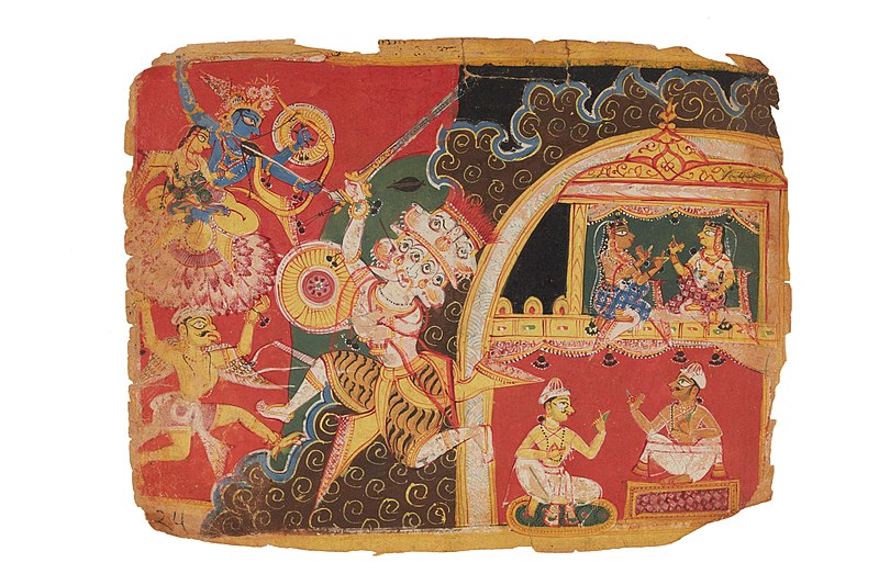 File:Battle Between Krishna and the Fire-Headed Demon Mura.jpg