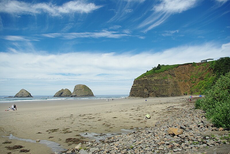 File:Beach and cape at Oceanside in June 2013 - Oregon.JPG