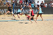 Deutsch: Deutsche Beachhandball-Meisterschaften 2022; Tag 3: 7. August 2022 – Frauen,Finale, Beach Bazis Schleissheim – Minga Turtles Ismaning 2:1 (20:26, 24:20, 8:6) English: German Beach handball Championships; Day 3: 7 August 2022 – Women Final – Beach Bazis Schleissheim Vs Minga Turtles Ismaning 2:1 (20:26, 24:20, 8:6)