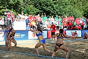 Deutsch: Beachhandball Europameisterschaften 2019 (Beach handball Euro); Tag 4: 5. Juli 2019 – Frauen, Viertelfinale, Spanien-Ungarn 1:2 (14:16, 26:16, 2:5) English: Beach handball Euro; Day 4: 5 July 2019 – Quarter Final Women – Spain-Hungary 1:2 (14:16, 26:16, 2:5)