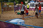 Deutsch: Beachhandball bei den Olympischen Jugendspielen 2018; Tag 7, 13. Oktober 2018; Jungen, Finale – Portugal-Spanien 1:2 English: Beach handball at the 2018 Summer Youth Olympics at 13 October 2018 – Boys Gold Medal Match – Portugal-Spain 1:2