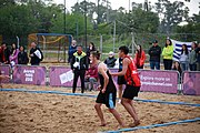 Deutsch: Beachhandball bei den Olympischen Jugendspielen 2018; Tag 6, 12. Oktober 2018; Jungen, Platzierungssspiel Ränge 9-10 – Chinese Taipei (Taiwan)-Uruguay 2:1 English: Beach handball at the 2018 Summer Youth Olympics at 12 October 2018 – Boy's Placement Match 9-10 – Chinese Taipei (Taiwan)-Uruguay 2:1