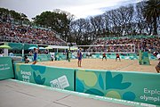 Deutsch: Beachvolleyball bei den Olympischen Jugendspielen 2018; Tag 11, 17. Oktober 2018; Jungen,Finale – Niederlande (Matthew Immers/Yorick de Groot)-Schweden (David Åhman/Jonatan Hellvig) 0:2 (20–22/15–21) English: Beach volleyball at the 2018 Summer Youth Olympics at 17 October 2018 – Final – Netherlands (Matthew Immers/Yorick de Groot)-Sweden (David Åhman/Jonatan Hellvig) 0:2 (20–22/15–21)