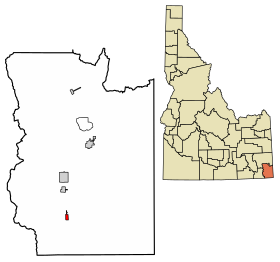 Bear Lake County Idaho Incorporated and Unincorporated areas St. Charles Highlighted 1671110.svg
