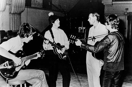 Beatles and George Martin in studio 1966