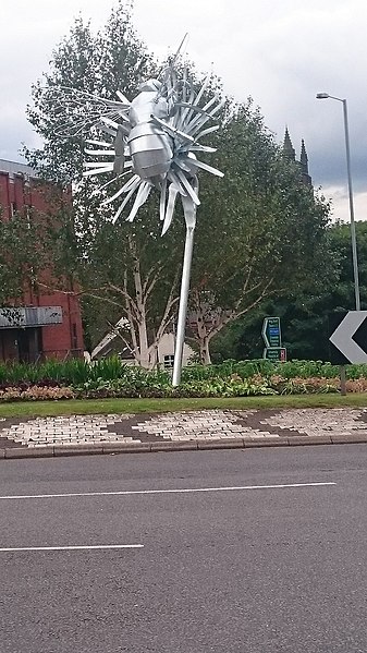 File:Bee and Dandelion Sculpture Newcastle-Under-Lyme.jpg