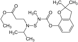 Structural formula of benfuracarb