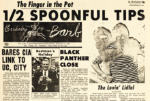 The newspaper's headline reads "1/2 Spoonful Tips", with the: subheading "The Finger in the——Pot" alongside a picture of Yanovsky. And Boone".