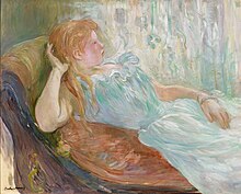 Berthe MORISOT Jeune fille allongée, 1893 Huile sur toile, 65.4 x 81.3 cm Collection Christian Levett - Musée FAMM