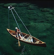 Mason in a canoe with overhead camera Bill Mason 02.jpg