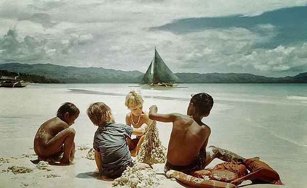 Foreign tourists in Boracay, 1985.