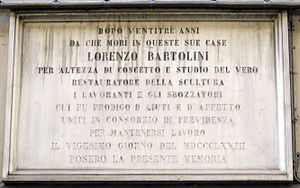 Borgo pinti 87, casa di lorenzo bartolini 03 targa 1873.JPG