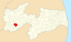 Localização de Santana dos Garrotes na Paraíba
