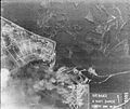 Luftbild nach der Bombardierung