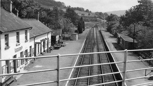 The low-level railway station at Builth Road in 1962