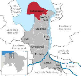 Kaart van Butjadingen