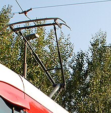 A Pantograph of a CAF tram in Belgrade CAF Tram Belgrade Pantograph.jpg