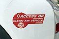 California's red Clean Air Vehicle sticker to allow solo access for electric cars to HOV lanes.