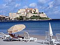 The citadel of Calvi, viewed from the beach.