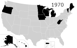 Map displaying the status of capital punishment since 1970 by jurisdiction:

Capital punishment abolished or struck down
Capital punishment is a legal penalty. Capital Punishment in the United States by State Since 1970.gif