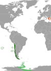 Location map for Chile and Greece.