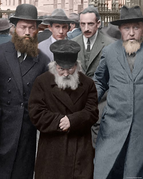 Rabbi Yisrael Meir Kagan arriving at the first Knessia Gedolah of Agudas Yisroel in Vienna, 1923