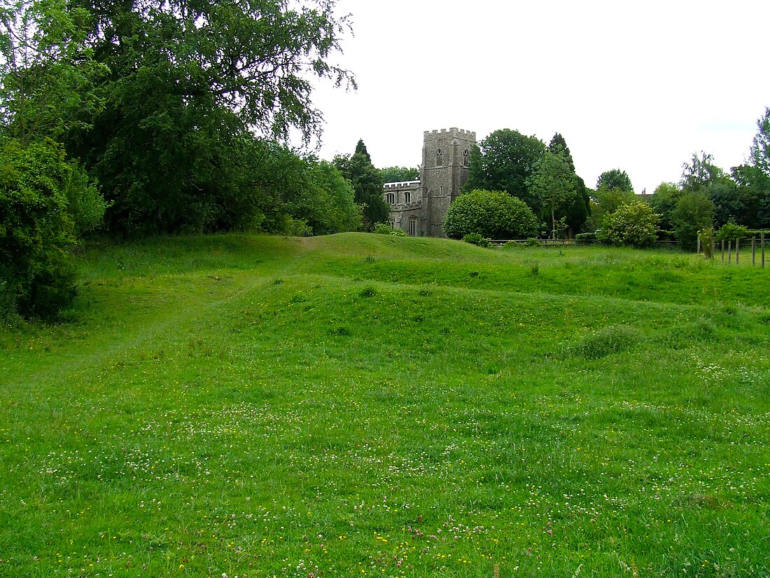 File:Clavering Essex, view from castle mound to church.JPG