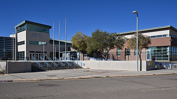 Cleveland High School front, Rio Rancho, NM