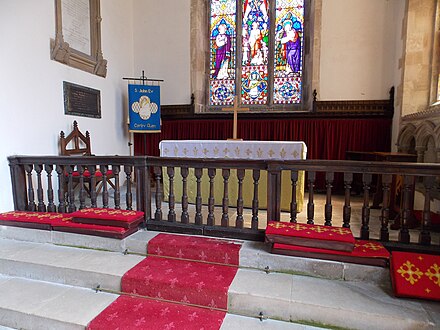 English 17th-century wooden rails at St John's Church, Corby Glen