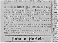 Ritaglio del Corriere dello Sport del 4.6.1900, che riporta il secondo posto guadagnato nel salto in lungo il 31 maggio 1900 con Oreste