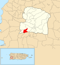 Location of Cotuí within the municipality of San Germán shown in red