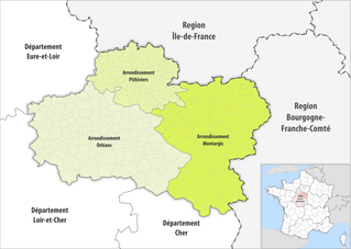 Gemeinden und Arrondissemente im Département Loiret