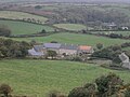 Français : Vue du ferme-manoir du Grand Bel depuis l'église de Digulleville